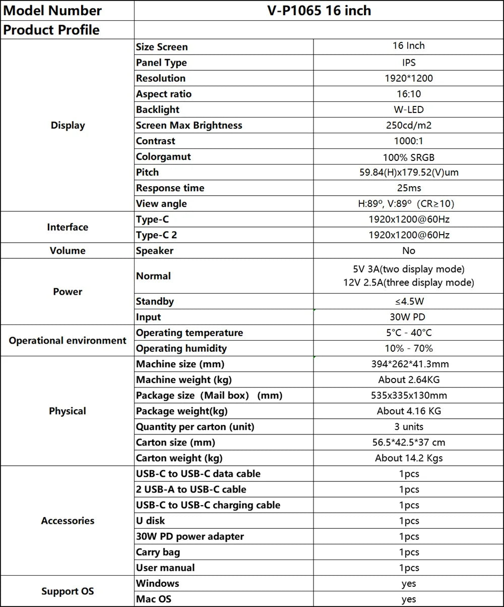 SemoVue™ Visture3 - Triple Screen Portable LCD with 1 Cable sub screen Extender