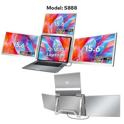 SemoVue™ Visture3 - Triple Screen Portable LCD with 1 Cable sub screen Extender