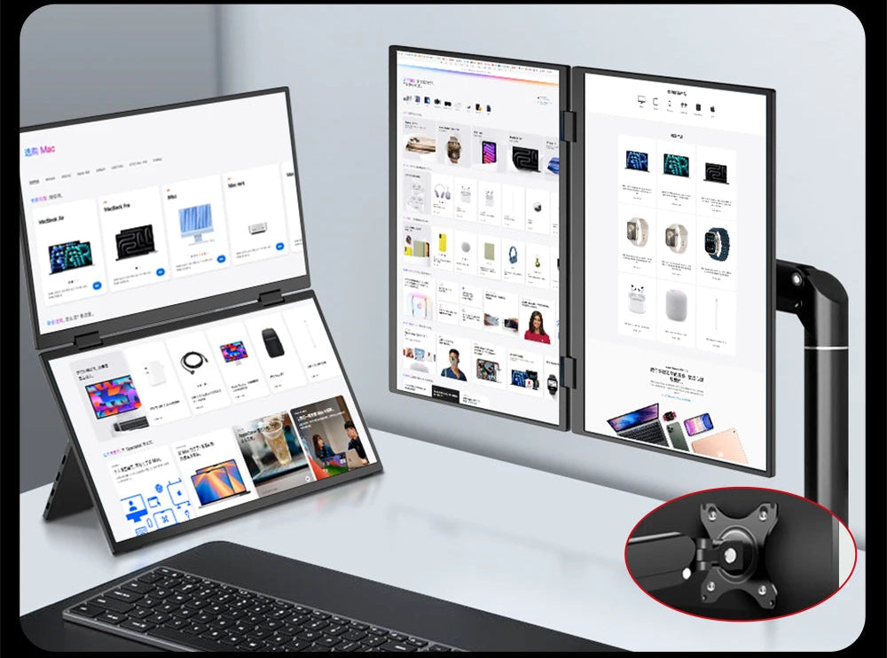 SemoVue™ - Folding Portable Monitor Dual Touch 15.6"