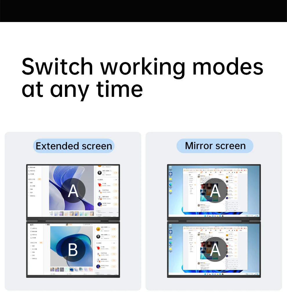 SemoVue™ - Folding Portable Monitor Dual Touch 15.6"