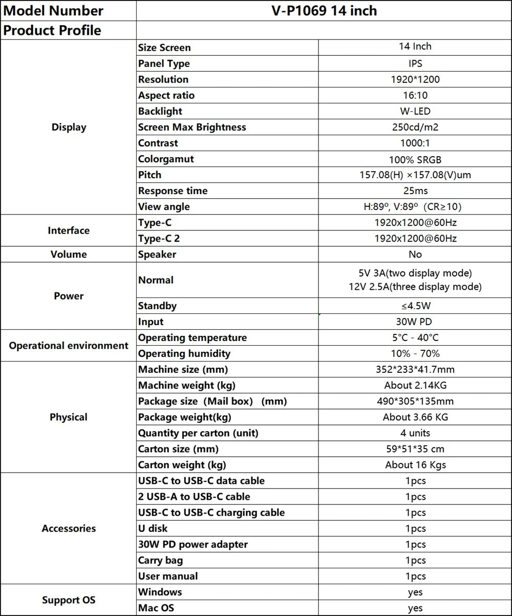 SemoVue™ Visture3 - Triple Screen Portable LCD with 1 Cable sub screen Extender