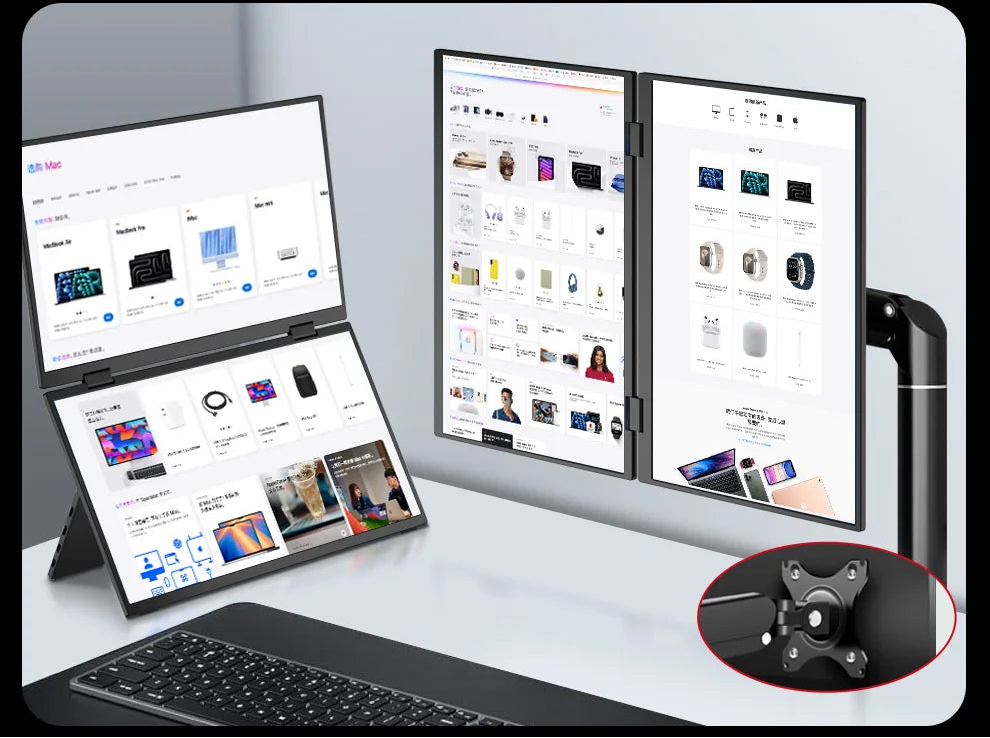 SemoVue™ - Folding Portable Monitor Dual Touch 15.6"