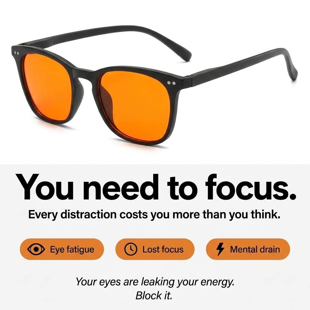 Orange Lens - Focus Glasses · Evening Protection